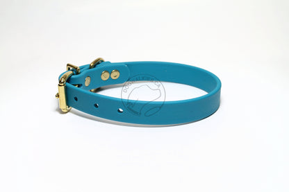 Oasis Blue Biothane Dog Collar - 3/4" (20mm) wide