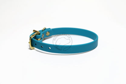 Oasis Blue Biothane Small Dog Collar - 1/2" (12mm) wide