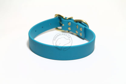 Oasis Blue Biothane Dog Collar - 1 inch (25mm) wide