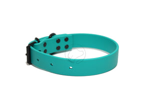 Matte Black Hardware Biothane Dog Collar - 35 colours - all sizes & widths