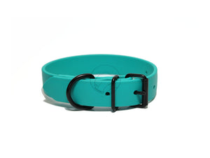 Matte Black Hardware Biothane Dog Collar - 35 colours - all sizes & widths