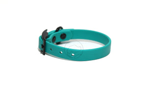 Matte Black Hardware Biothane Dog Collar - 35 colours - all sizes & widths