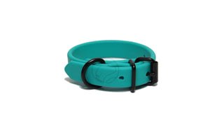 Matte Black Hardware Biothane Dog Collar - 35 colours - all sizes & widths