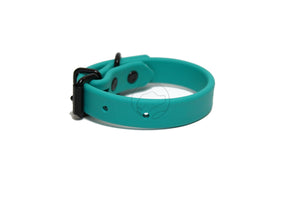 Matte Black Hardware Biothane Dog Collar - 35 colours - all sizes & widths