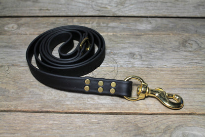 Jet Black Biothane Large Dog Leash