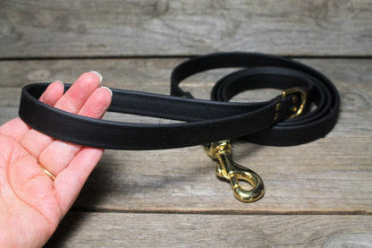 Jet Black Biothane Large Dog Leash