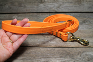 Bright Pumpkin Orange Biothane Large Dog Leash, 20mm (3/4")
