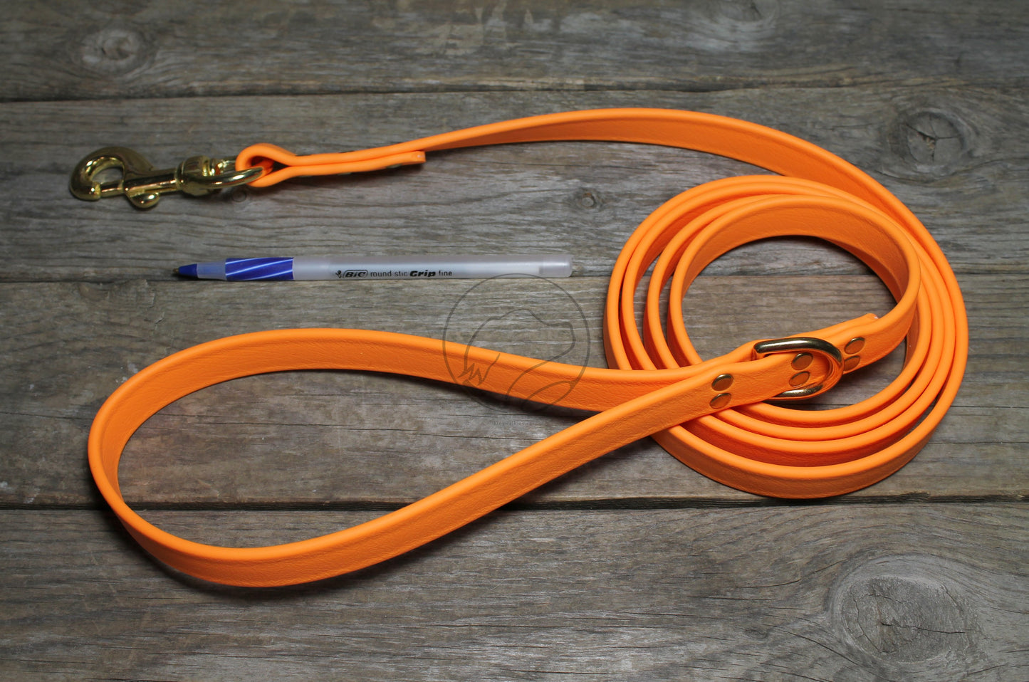 Bright Pumpkin Orange Biothane Large Dog Leash, 20mm (3/4")