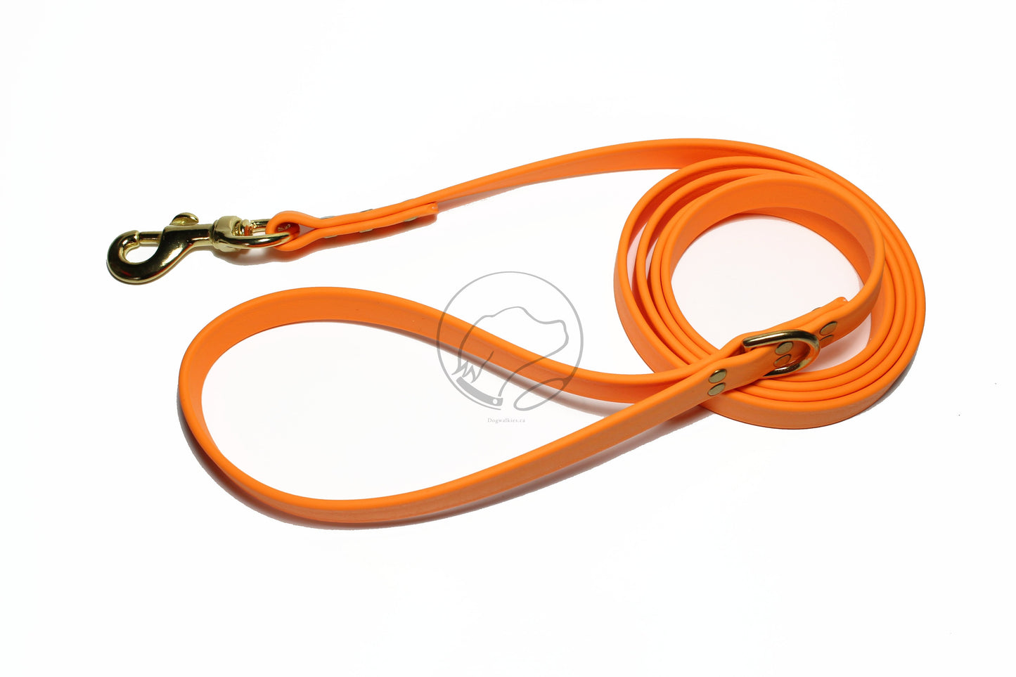 Bright Pumpkin Orange Biothane Large Dog Leash, 20mm (3/4")