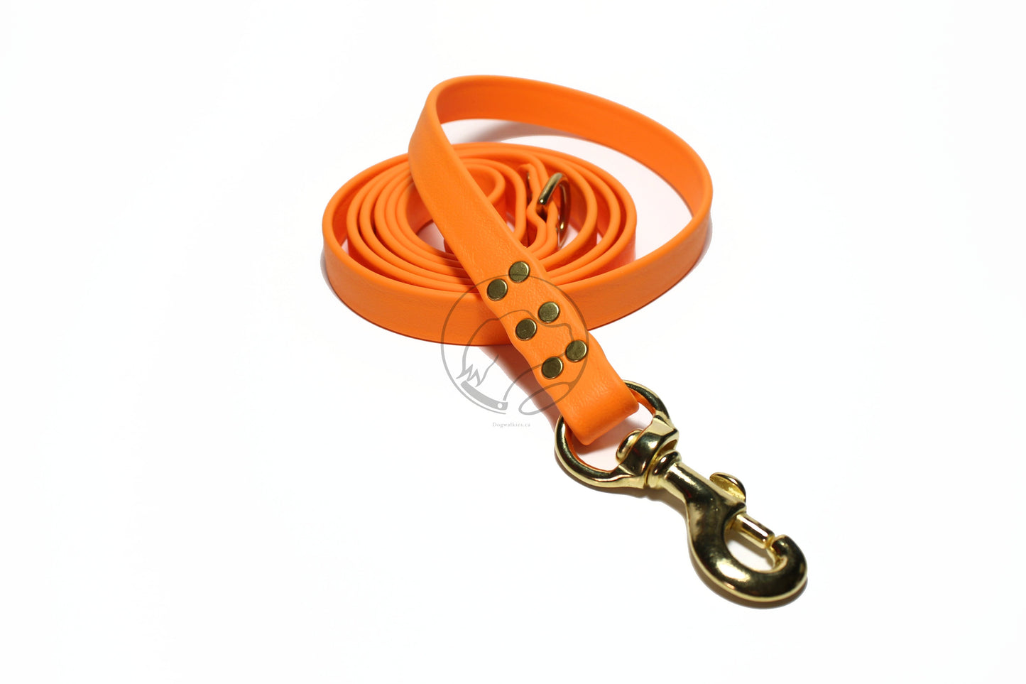 Bright Pumpkin Orange Biothane Large Dog Leash, 20mm (3/4")