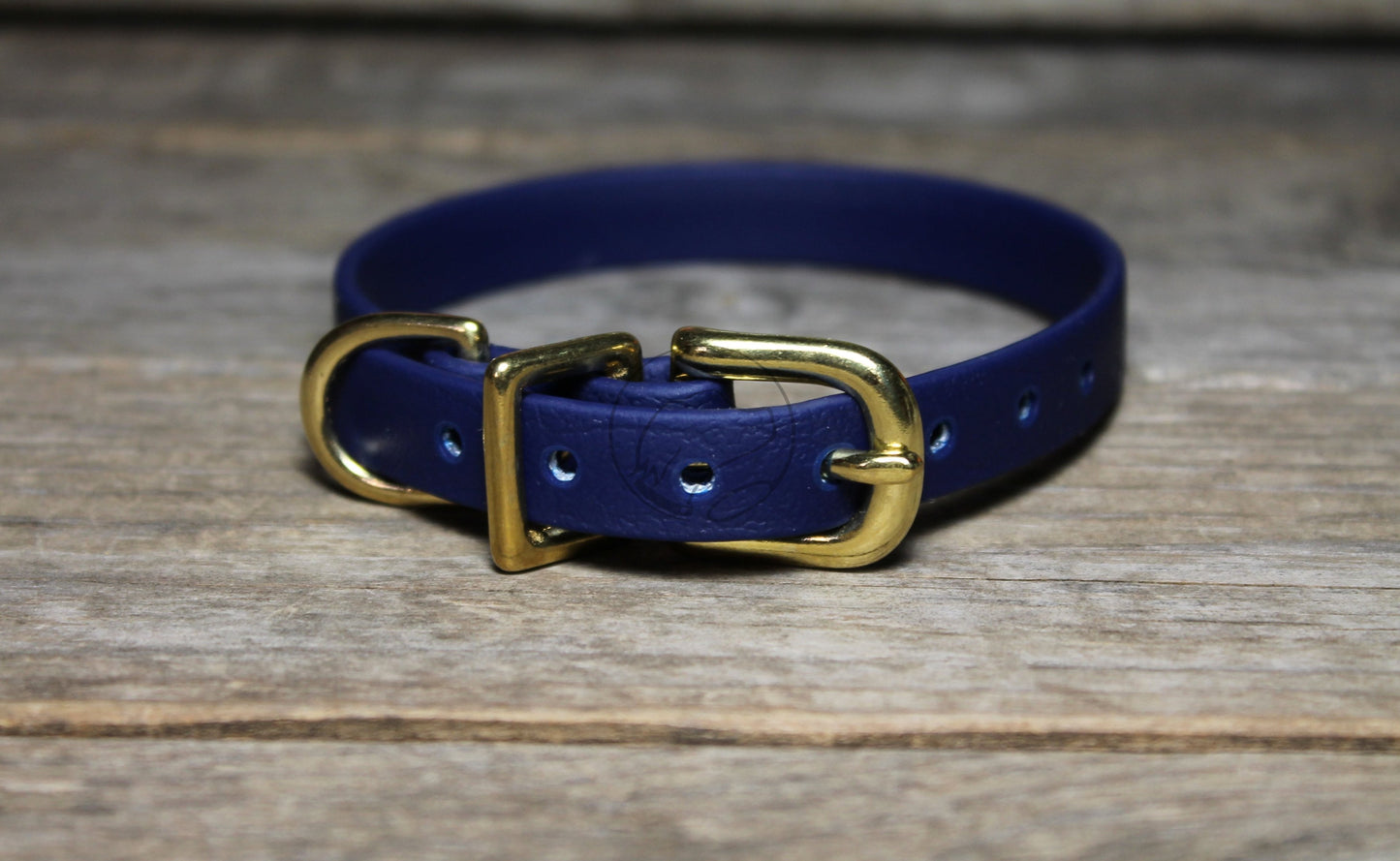 Navy Blue Biothane Small Dog Collar - 1/2" (12mm) wide