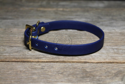 Navy Blue Biothane Small Dog Collar - 1/2" (12mm) wide