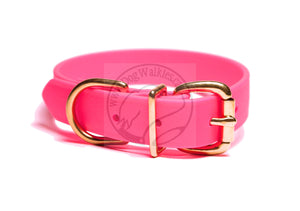 Neon Pink Biothane Dog Collar - 1 inch (25mm) wide