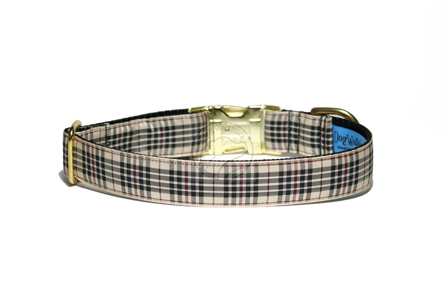 Blackberry tartan - dog collar
