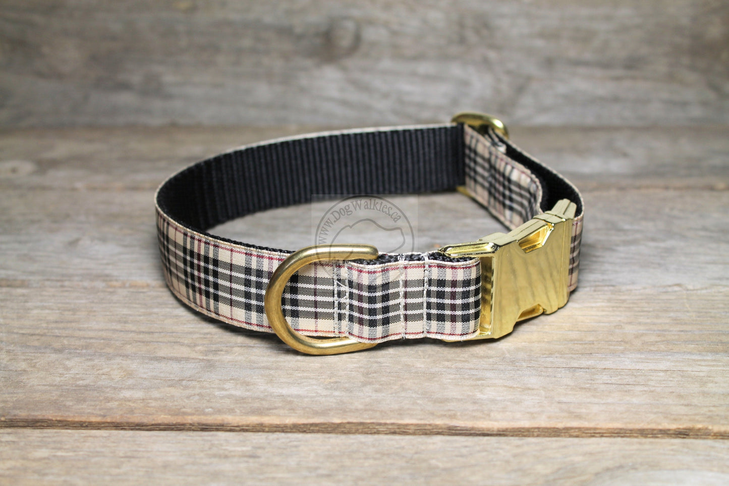 Blackberry tartan - dog collar