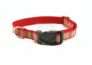 Christmas Zig Zag Chevrons - dog collar