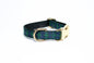 Blackwatch green edge clan tartan - dog collar