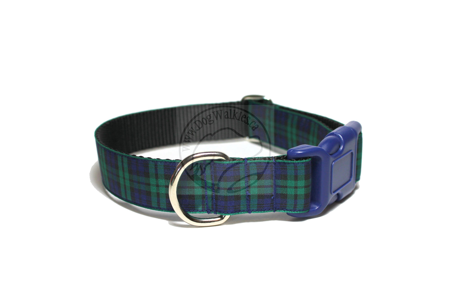 Blackwatch green edge clan tartan - dog collar