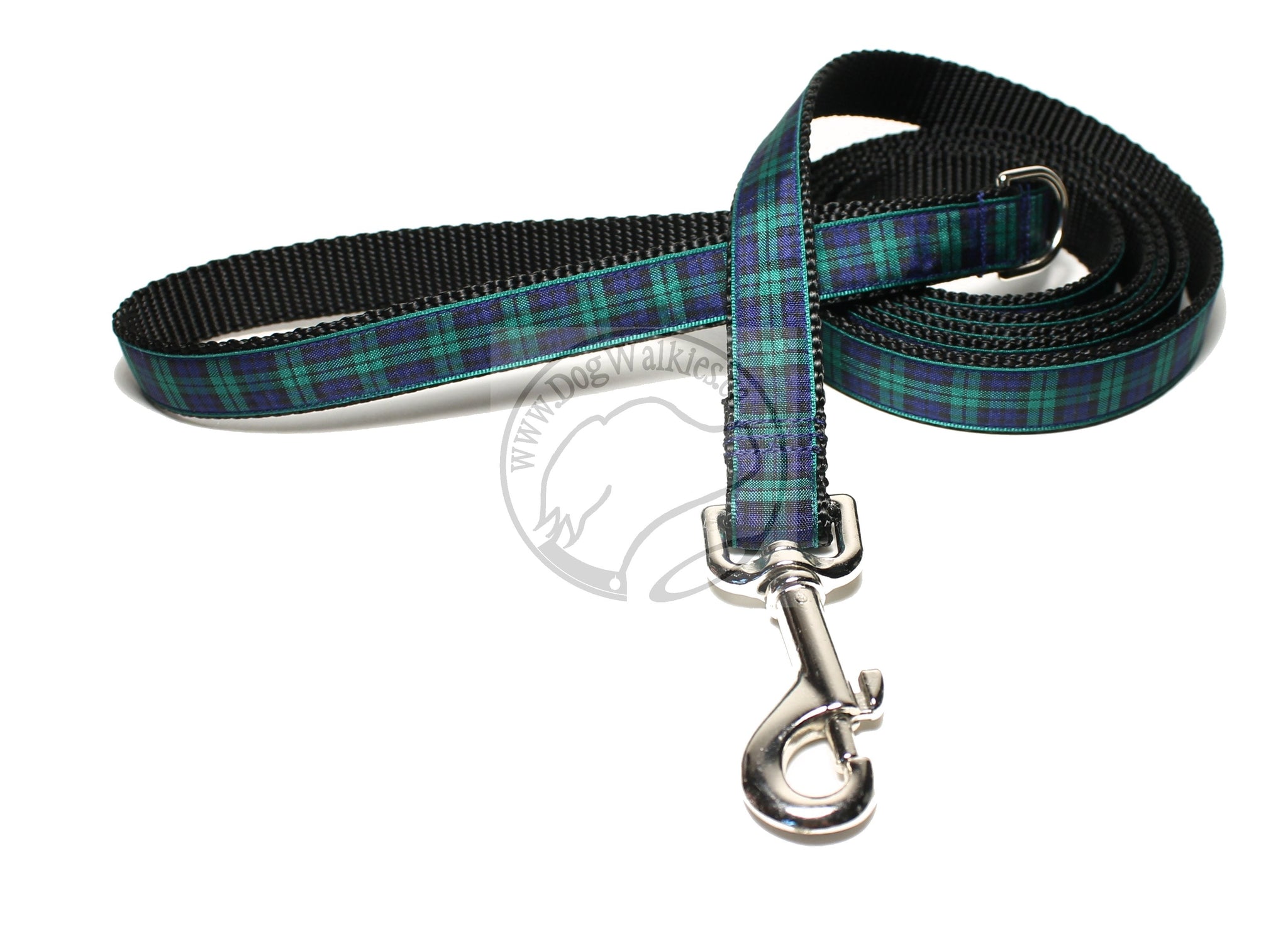 Tartan Dog Leash - Blackwatch Green Edge Clan