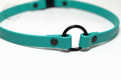 Dog Collar with Breakaway Buckle and O ring - Genuine Biothane Vegan Leather - 12mm (1/2") width - O Ring Collar