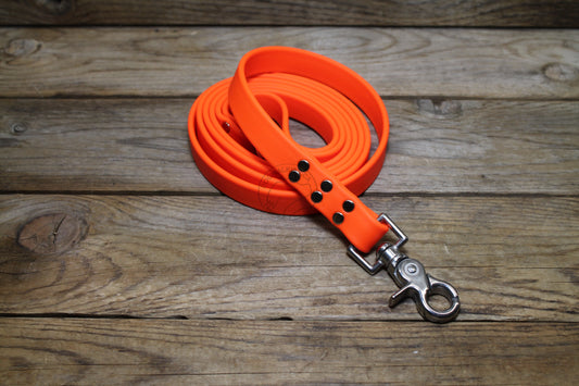 Neon Blaze Orange Biothane Large Dog Leash