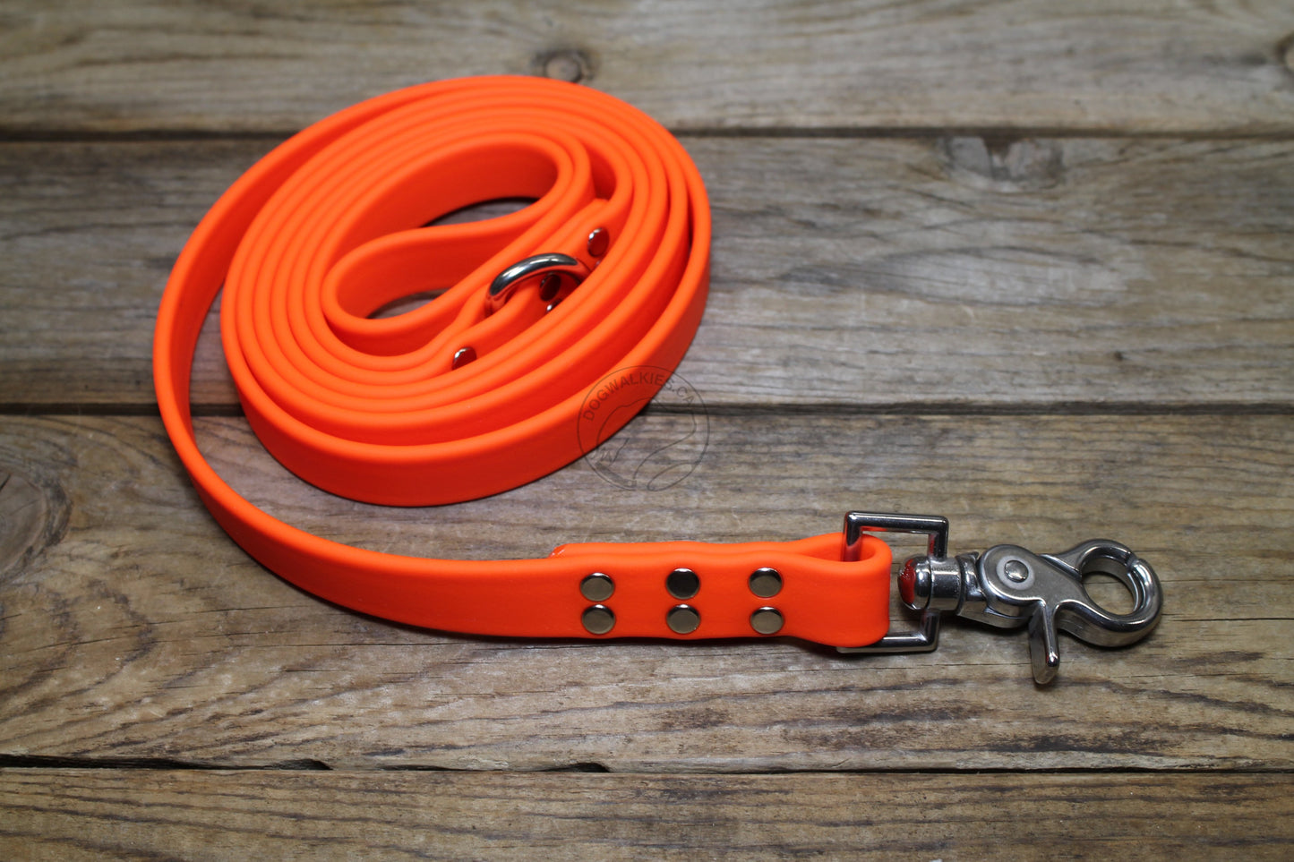 Neon Blaze Orange Biothane Large Dog Leash