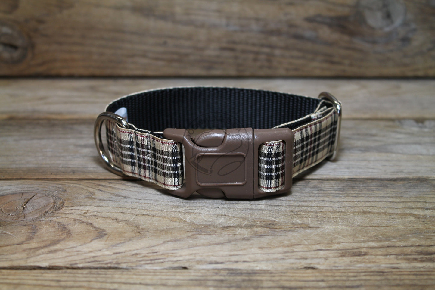 Blackberry tartan - dog collar