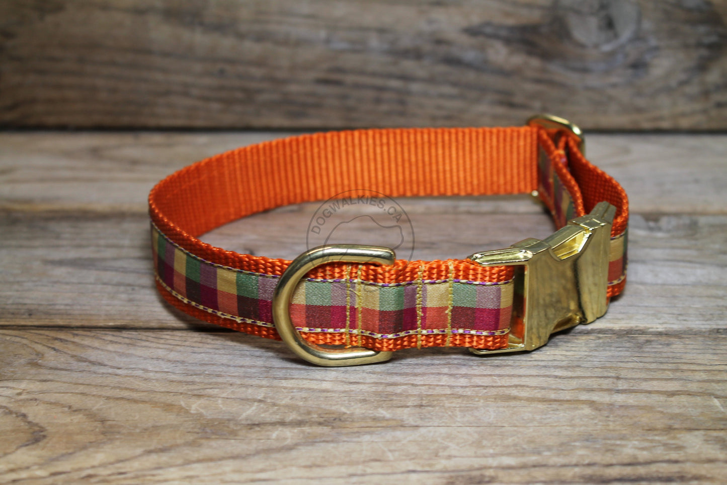 Fall Plaid - tartan dog collar