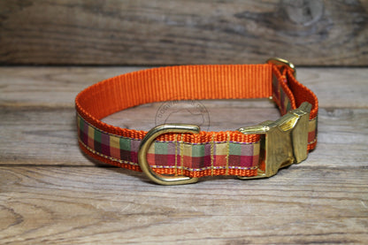 Fall Plaid - tartan dog collar