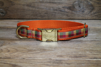 Fall Plaid - tartan dog collar