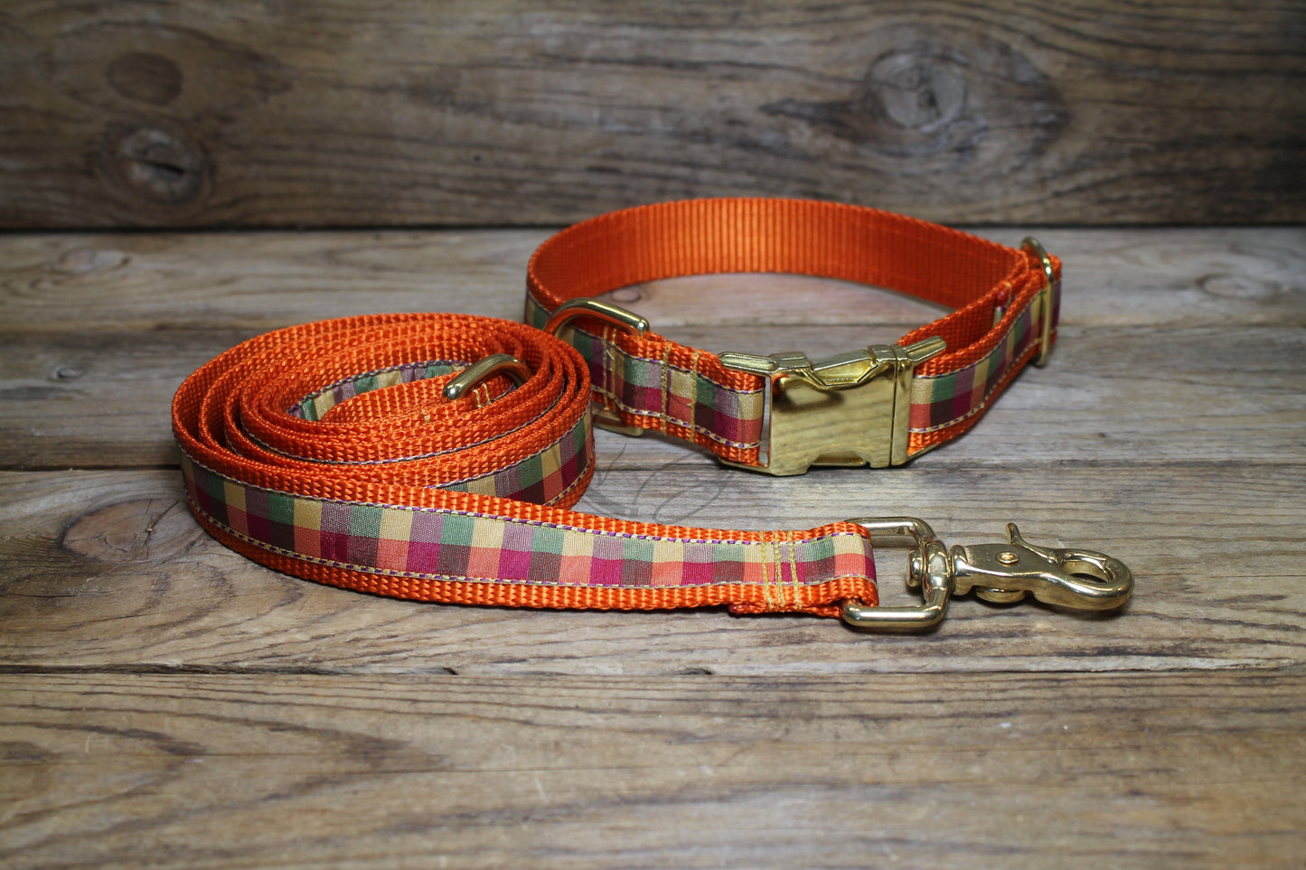 Fall Plaid - tartan dog collar