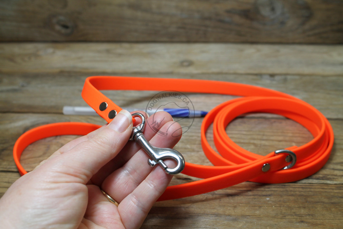 Neon Blaze Orange Biothane Small Dog Leash