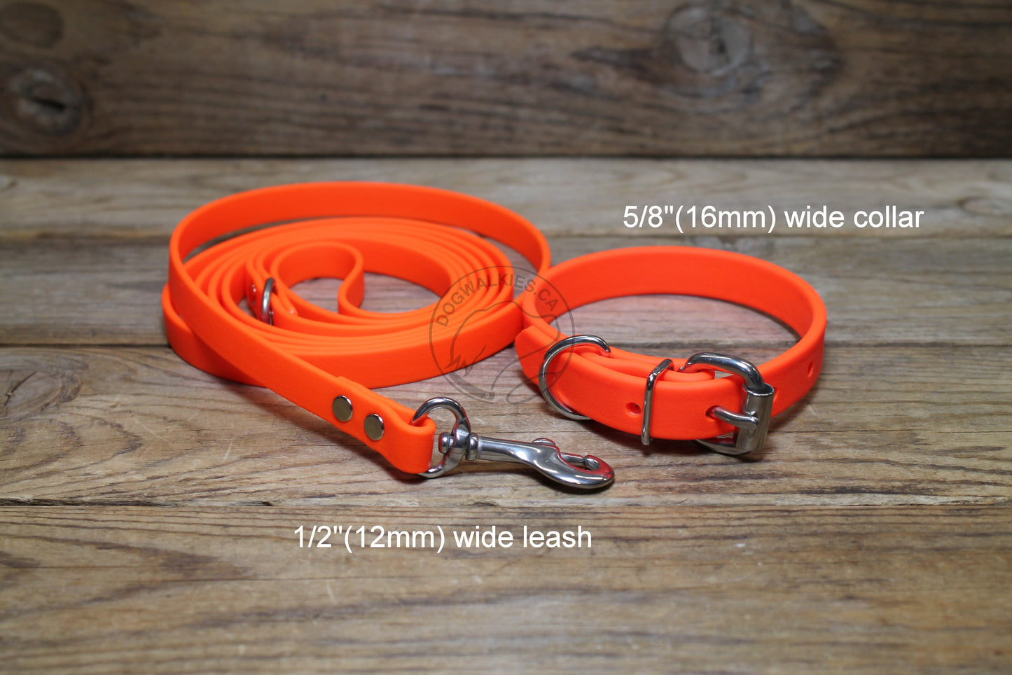Neon Blaze Orange Biothane Small Dog Leash