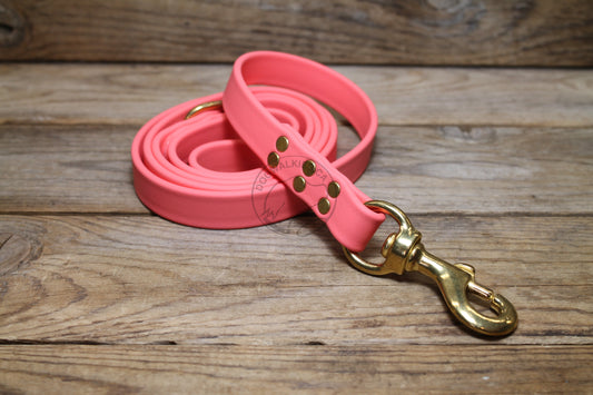 Peach Coral Biothane Large Dog Leash