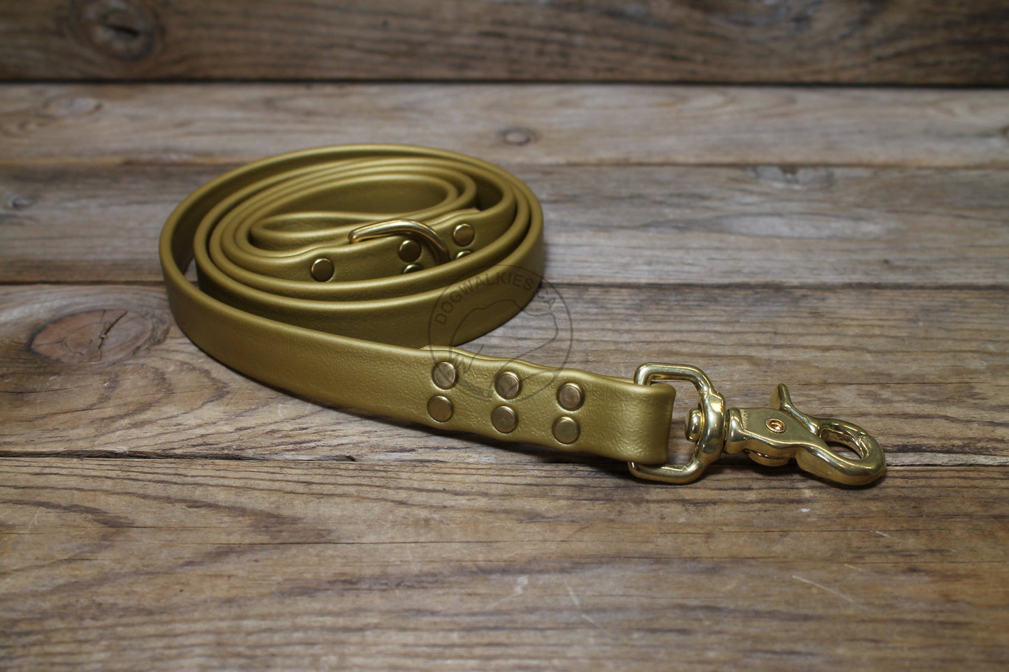 Gold Biothane Large Dog Leash