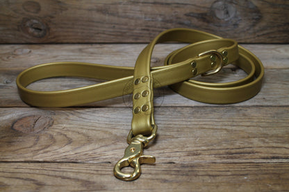 Gold Biothane Large Dog Leash
