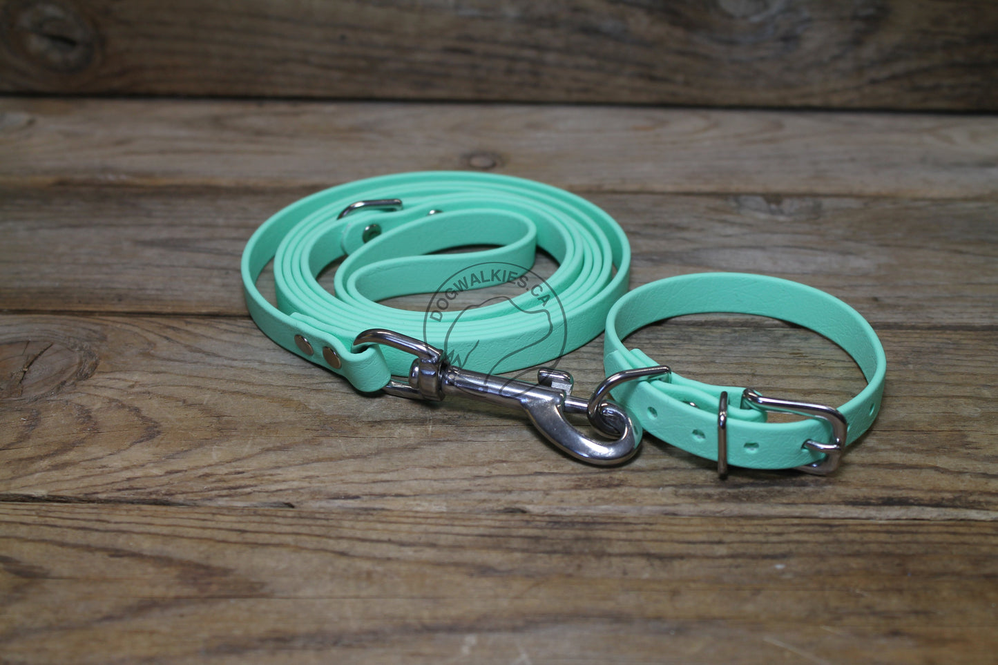 Sea Foam Green Biothane Small Dog Collar - 1/2" (12mm) wide