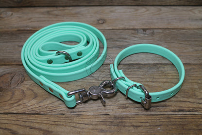 Sea Foam Pastel Green Biothane Dog Collar - 3/4" (20mm) wide