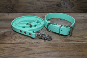 Pastel Sea Foam Green Biothane Dog Collar - 1 inch (25mm) wide