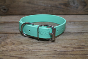 Pastel Sea Foam Green Biothane Dog Collar - 1 inch (25mm) wide