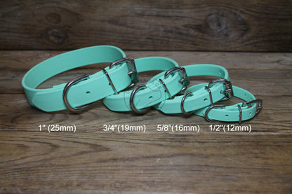 Sea Foam Green Biothane Small Dog Collar - 1/2" (12mm) wide