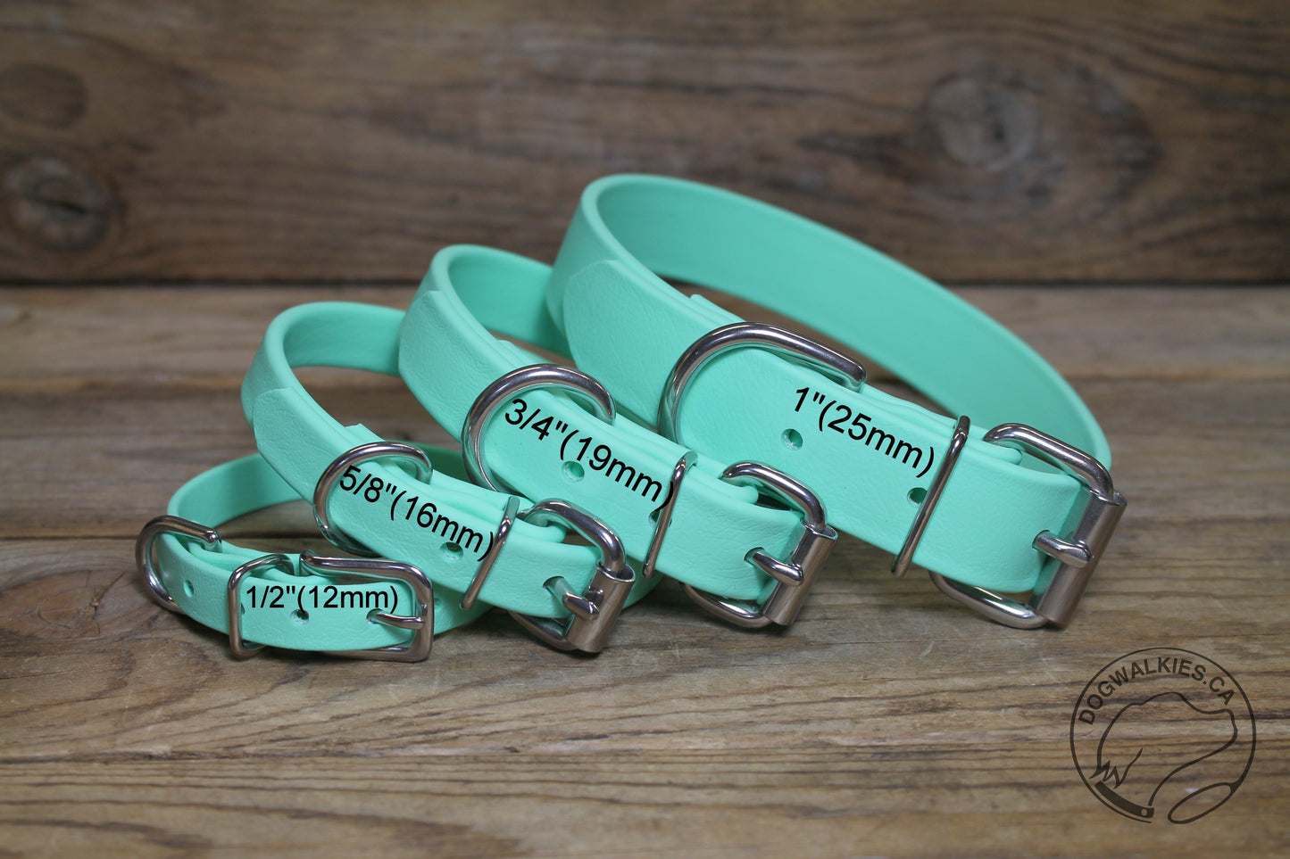 Sea Foam Pastel Green Biothane Dog Collar - 3/4" (20mm) wide