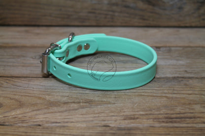 Sea Foam Pastel Green Biothane Dog Collar - 3/4" (20mm) wide