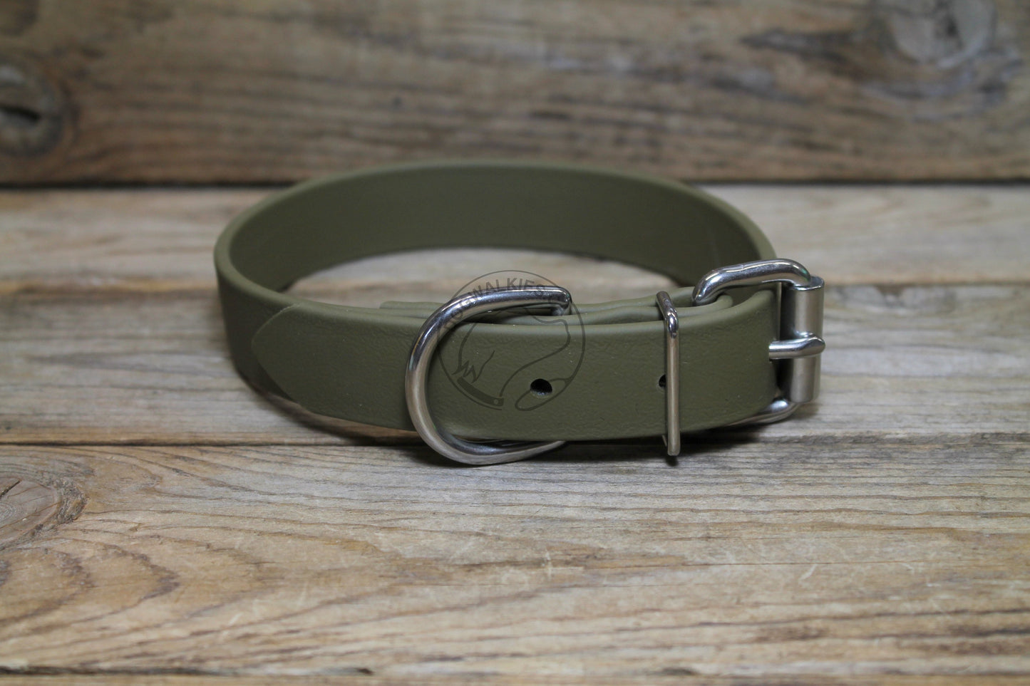 Olive Green Biothane Dog Collar - 1 inch (25mm) wide