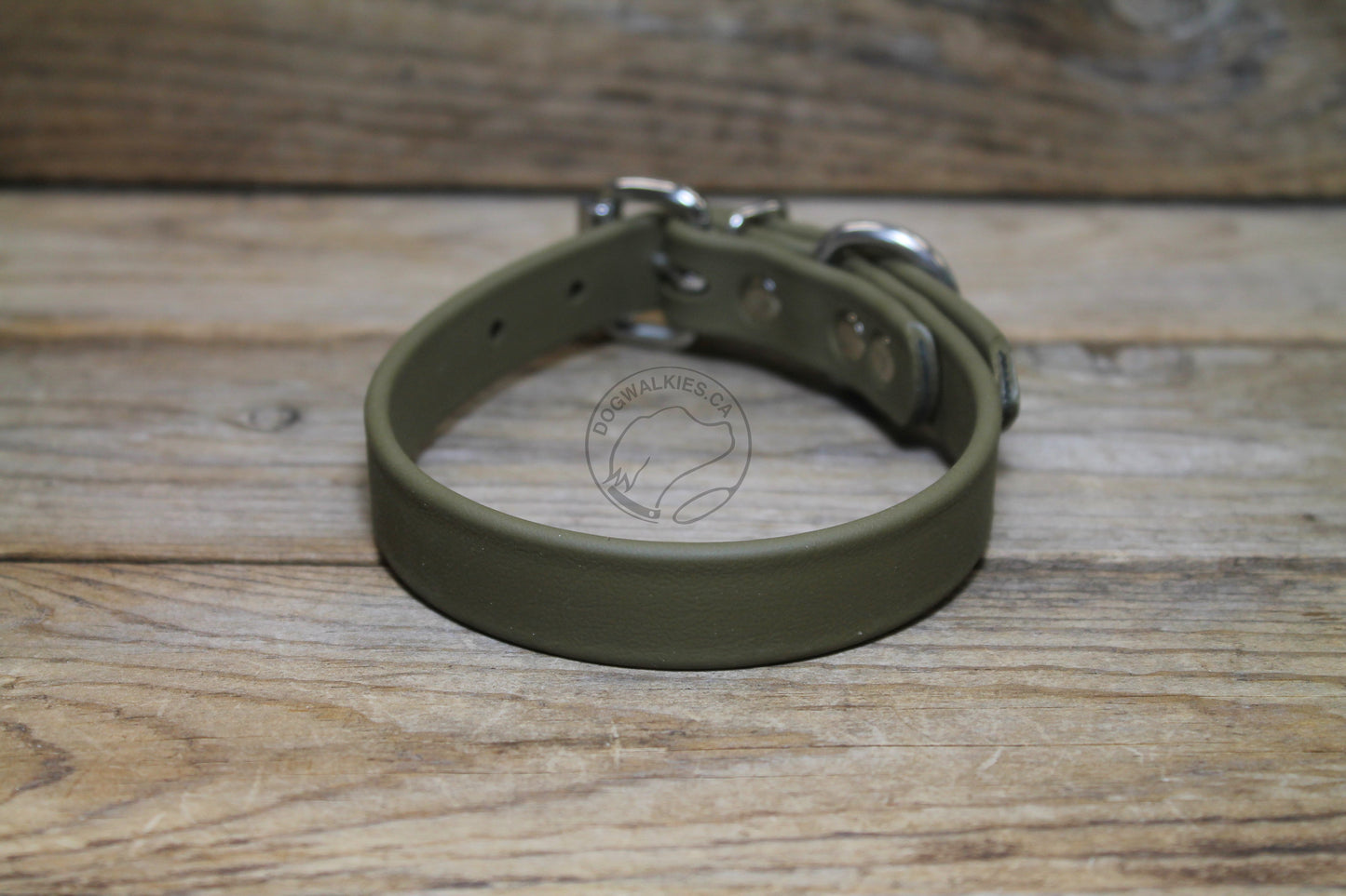 Olive Green Biothane Dog Collar - 3/4" (20mm) wide