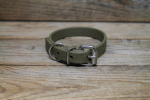 Olive Green Biothane Dog Collar - 5/8"(16mm) wide