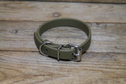 Olive Green Biothane Dog Collar - 5/8"(16mm) wide