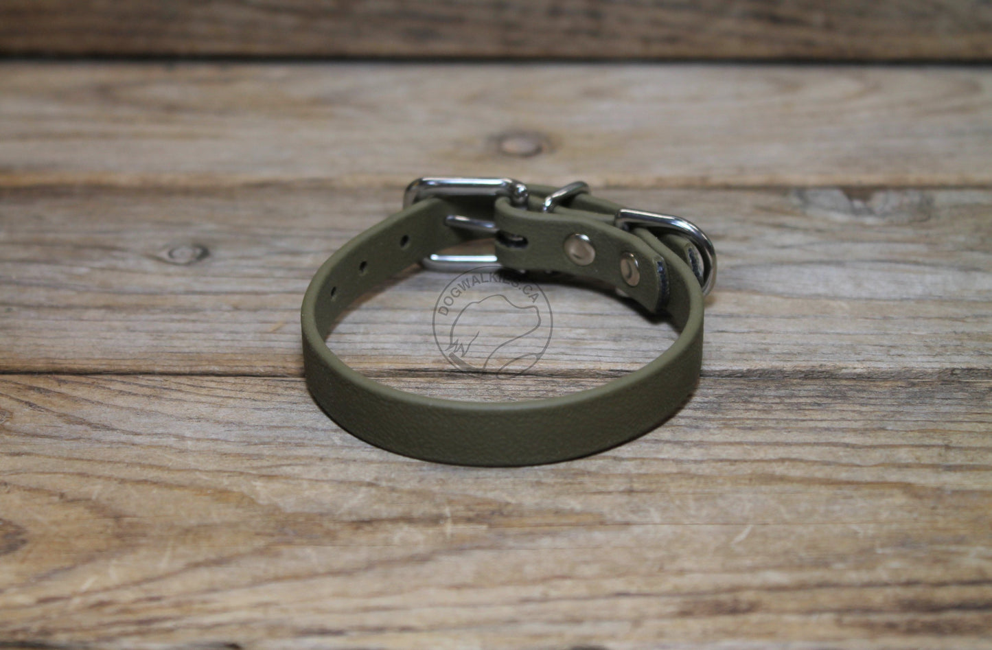 Olive Green Biothane Small Dog Collar - 1/2" (12mm) wide