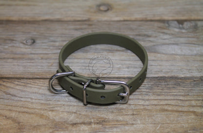 Olive Green Biothane Small Dog Collar - 1/2" (12mm) wide