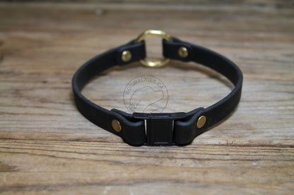Dog Collar with Breakaway Buckle and O ring - Genuine Biothane Vegan Leather - 12mm (1/2") width - O Ring Collar